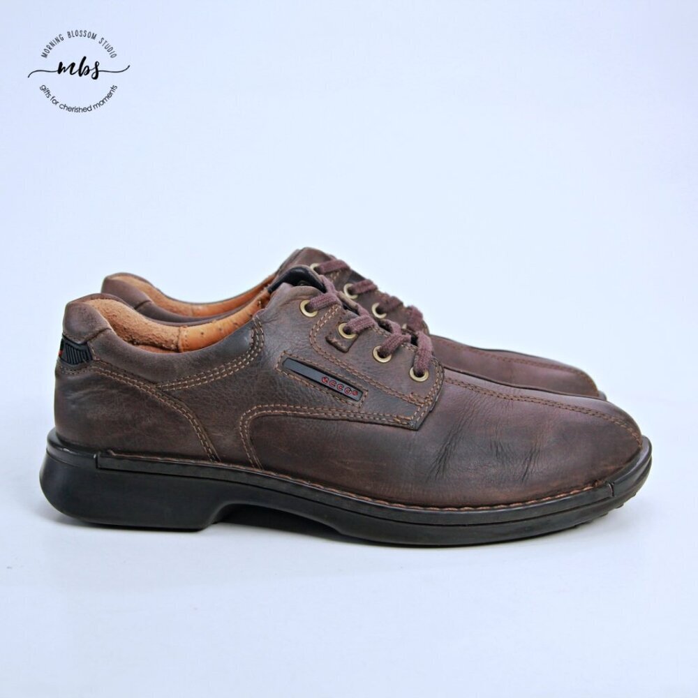Ecco Fusion Bicycle Toe Tie Derby Dark Brown Men EU 44 US 10-10.5
